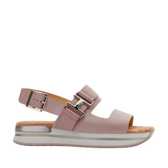 Hogan Womens H257 Leather Sandals In Pink