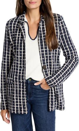 Nic+Zoe Plaid Longline Blazer in Indigo Multi at Nordstrom, Size Petite P