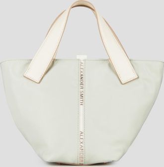 Alexander Smith Lauren Small handbag with shoulder strap in light green nylon