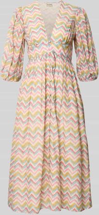 Lace & Beads Cocktailkleid im Allover-Look mit 3/4-Arm in Rose, Gr&ouml;&szlig;e XXS