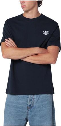 A.P.C. T-shirt Standard Rue Madame - Heren - T-shirts - Blauw - S - Katoen - Tops