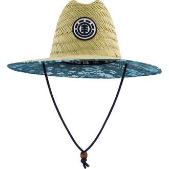 Element Woven Seagrass Lifeguard Hat with Camo Under Brim and Braided Chin Cord in Blue at Nordstrom