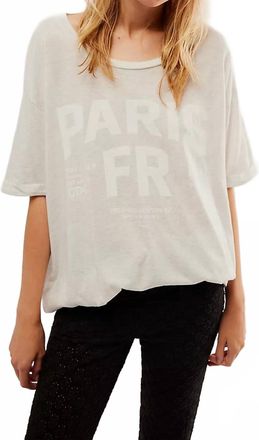The Laundry Room Welcome To Paris Oversized Tee In Pebble Heather