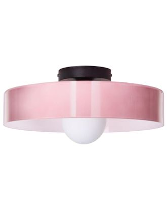 Beliani Lampada Da Soffitto In Vetro Con Paralume Rotondo, Rosa, Luguse