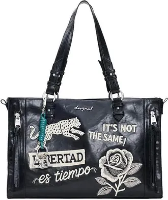 Desigual borsa media nera-Nero