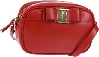 Ferragamo Pre-owned Cross Body Bags, female, Red, Size: ONE SIZE Pre-owned Leather Crossbody Bag