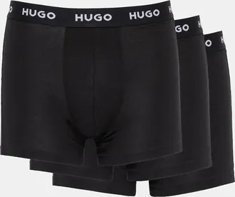 HUGO BOSS Mens HUGO 3 Pack Mens Boxer Briefs with Logo Waistbands - Black 005 - Size: 35/34/32