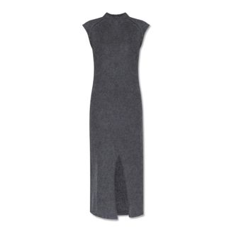 Jil Sander Jurk met Cut-out - Dames - Maxi kleedjes - Grijs - XS - Wol - Kleedjes