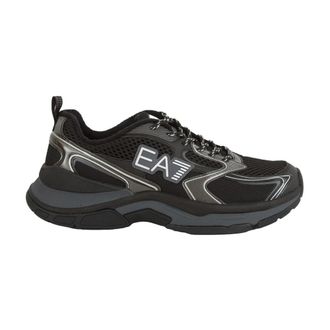 Emporio Armani Zwarte Sneaker Stijlvol Model - Heren - Sneakers - Zwart - 46 2/3 EU - Polyester - Schoenen