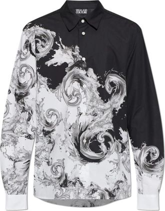 Versace Jeans Couture Barocco Print Shirt - Heren - Casual Overhemden - Zwart - S - Katoen - Overhemden