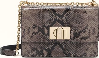 Furla 1927 Crossbody Mini Toni Urban Gray Capra Leather With Print Aspide Lux Woman