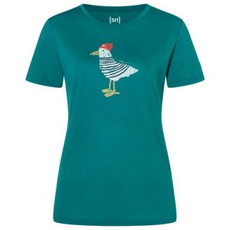 super.natural Johnny Tee Merinoshirt f&uuml;r Damen | pacific / various