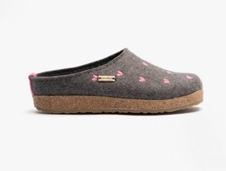Haflinger CUORICINI Womens Wool Slippers Anthracite - Grey - Size UK 5
