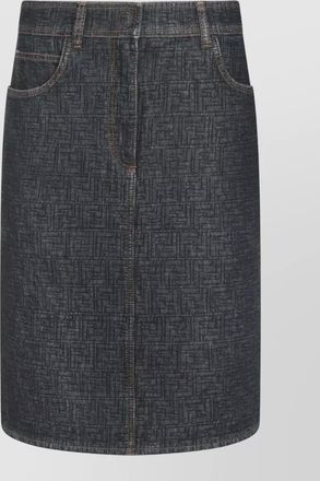 Fendi denim skirt with pockets and loops