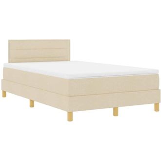 vidaXL Vidaxl - Cama Box Spring Con Colch&oacute;n Con Colch&oacute;n Crema 120 X 200 Cm Tela