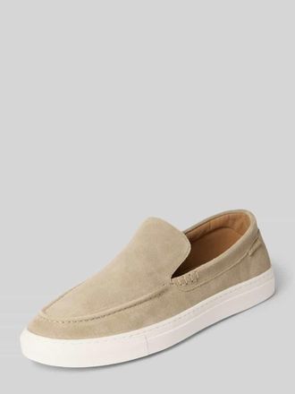 Poelman Loafers mit Label-Detail in Beige, Gr&ouml;&szlig;e 44