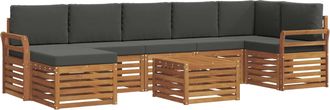 vidaXL Conjunto De Sof&aacute;s De Exterior 8 Uds. Natural Y Antracita Vidaxl