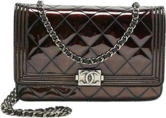 Chanel Pre-owned Cross Body Bags, female, Brown, Size: ONE SIZE Pre-owned Wallet on Chain (Woc)