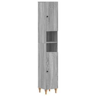 vidaXL Armario De Ba&ntilde;o Con Estante Abierto Alkmaar Sonoma Gris Vidaxl