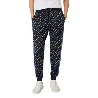HUGO BOSS Heren Lamont joggingbroek met geometrisch patroon en smalle pasvorm (Donkerblauw)