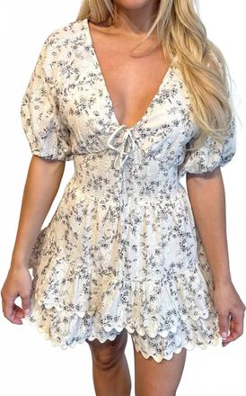 Olivaceous All In The Details Romper In Off White