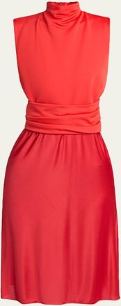 Giorgio Armani Sleeveless Mock-Neck Stretch Viscose Dress