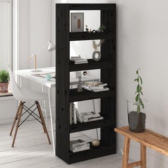 vidaXL Vidaxl - Estanter&iacute;a/divisor De Espacios Madera Pino Negro 60x30x167,5 Cm