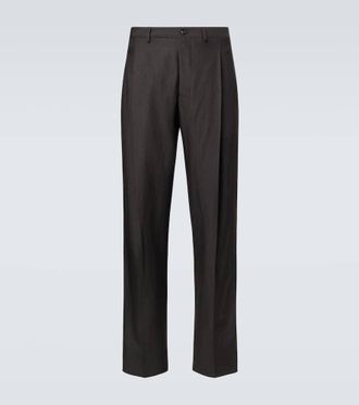 Giorgio Armani Wool, abaca, and silk straight pants