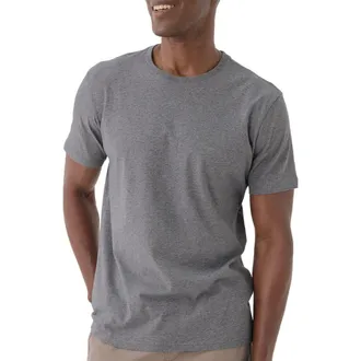 Pact Organic Cotton Softspun Crew Neck Tee in Medium Grey Heather at Nordstrom, Size Large