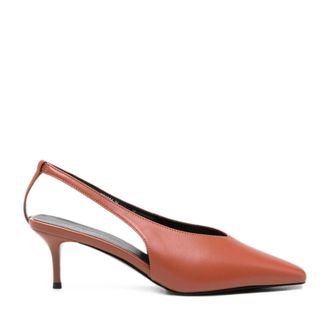 Sergio Moretti Red Classic Slingback Strap Leather Dress Pumps