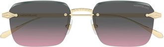 Montblanc Sunglasses Mb0456 S 003 Gold/Grey Purple Men
