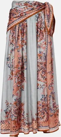 Zimmermann Aster floral silk midi skirt
