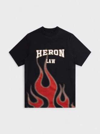 Heron Preston Unisex Law Flames T-Shirt Black - Size Medium