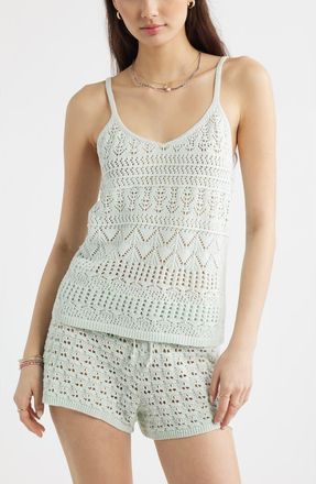 BP. Open Stitch Tank in Green Cloud at Nordstrom, Size Xx-Small