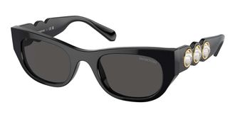 Swarovski SK6022F Asian Fit 100187 Womens Sunglasses Black Size 53