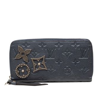 Louis Vuitton Monogram Empreinte Marine Metallic Blue Leather Coin Purse/Coin Case (Pre-Owned)