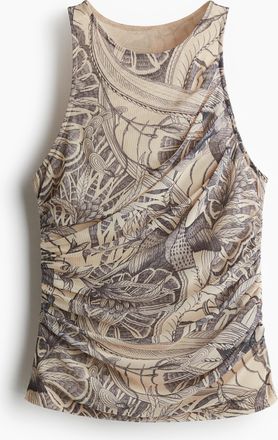 H&M Drapiertes Tanktop aus Mesh - White