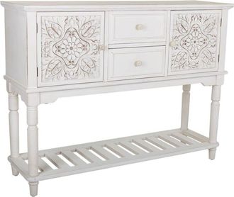 Wanderlust Deco Aparador de madera de 2 cajones y 2 puertas