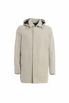 Herno Mens Laminar Style Raincoat In Light Grey