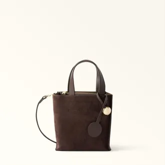 Furla Divide It Borsa Shopping Mini Toni Espresso Marrone Camoscio + Pelle Di Vitello Sidney Donna