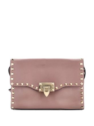 Valentino Garavani Rockstud Flip Lock Flap Bag Leather Medium crossbody bag - Neutrals