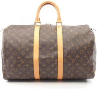 Louis Vuitton Pre-owned Boston Bag - Dames - Vintage Weekendtas - Bruin - ONE Size - Leer - Vintage