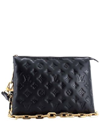 Louis Vuitton Black Monogram Embossed Leather Coussin Bag Pm (Authentic Pre- Loved)