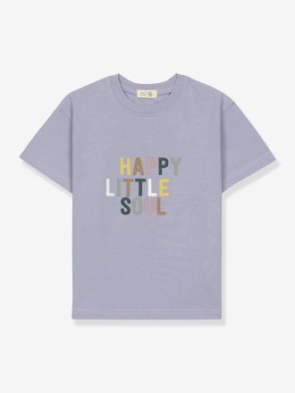 L&auml;ssig Bedrucktes T-Shirt LITTLE GANG L&Auml;SSIG aus Bio-Baumwolle, Kinder lila