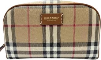Burberry Pre-owned Borsa Pouch in Pelle con Check dArchivio - - Pre-owned - Donna - Beige - ONE SIZE