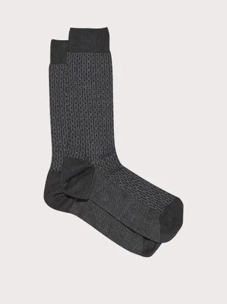 Ferragamo Men Medium Gancini sock Grey
