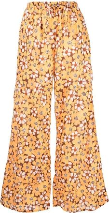 Faithfull The Brand Inez floral-print trousers - women - Cotton - 8 - Yellow