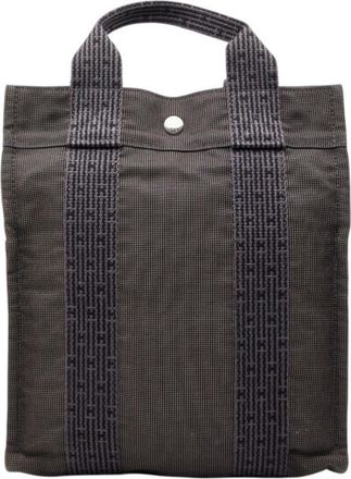 Herm&egrave;s Black Canvas Backpack (Pre-Owned)