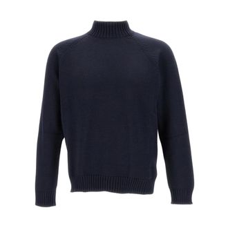 Zanone Turtlenecks, male, Blue, Size: 2XL Crew Neck Sweater