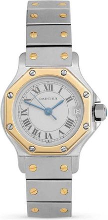 Cartier Pre-owned Cartier Santos Octagon Quartz White Dial Ladies Watch 187903